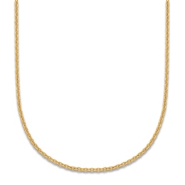 High-Polish Cable Chain Necklace 24K Yellow Gold 18" 1.3mm