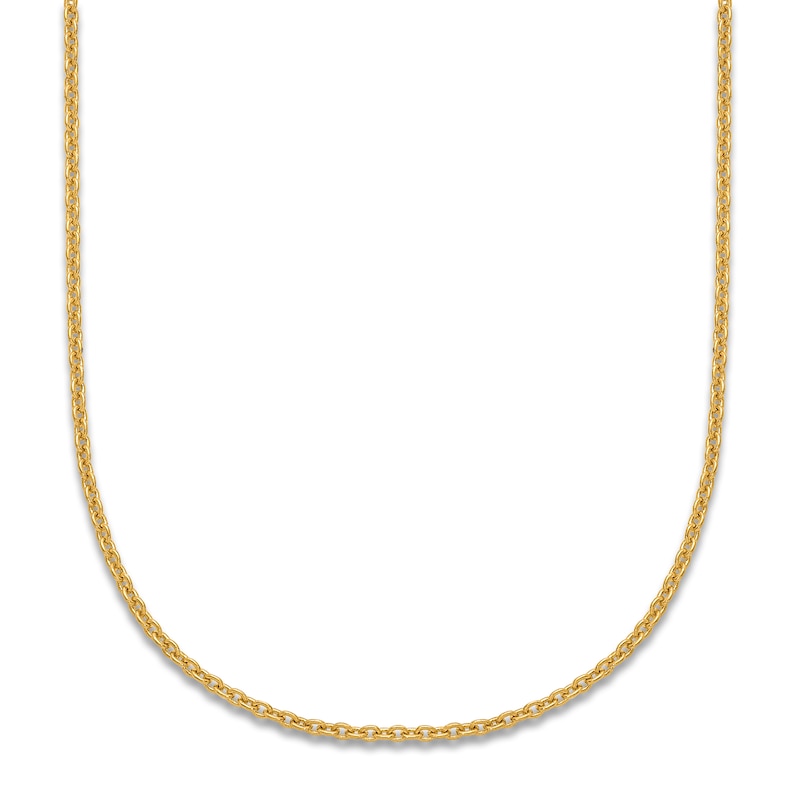 Main Image 1 of High-Polish Cable Chain Necklace 24K Yellow Gold 18" 1.3mm