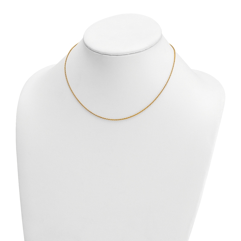 Main Image 4 of High-Polish Cable Chain Necklace 24K Yellow Gold 18" 1.3mm