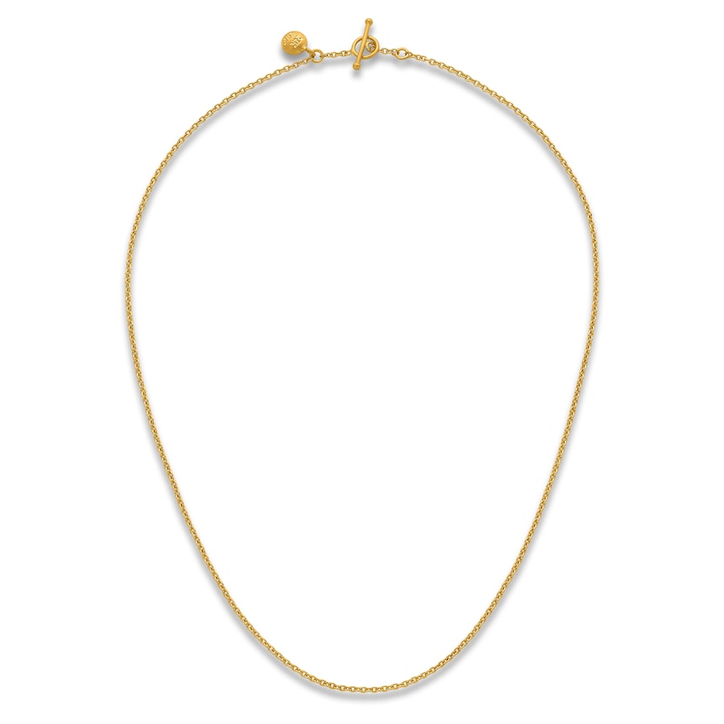 Main Image 5 of High-Polish Cable Chain Necklace 24K Yellow Gold 18" 1.3mm