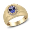 Thumbnail Image 2 of Men's Natural Tanzanite & Diamond Ring 1/8 ct tw 14K Yellow Gold