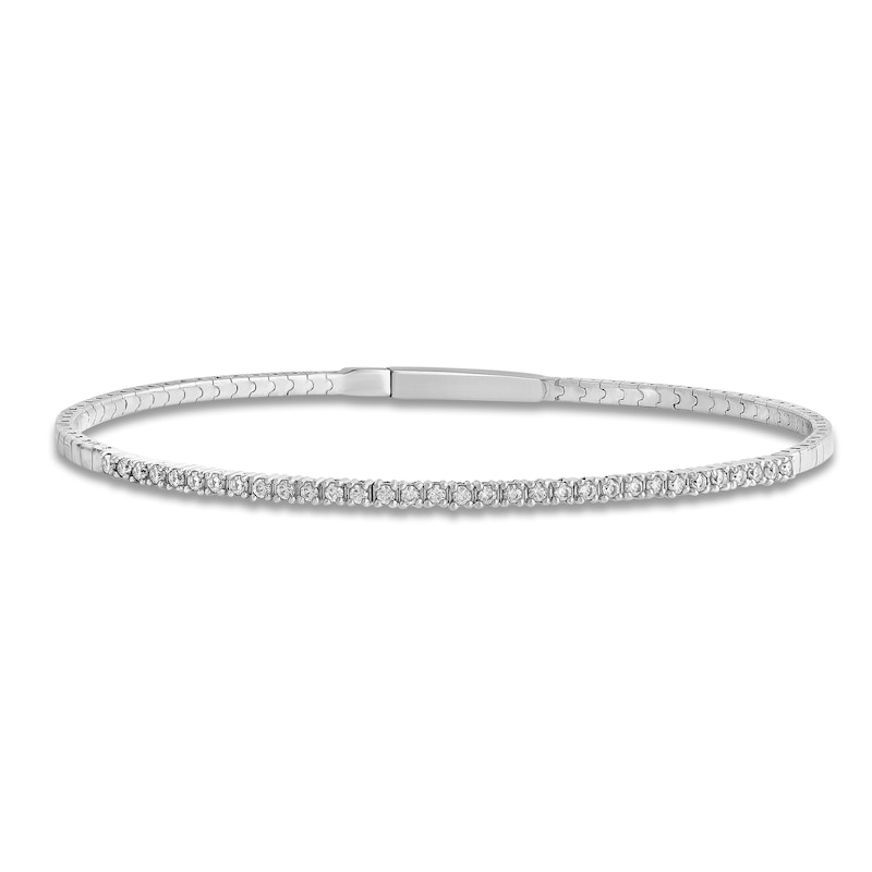 Main Image 1 of Diamond Flexible Bangle Bracelet 1/2 ct tw 10K White Gold