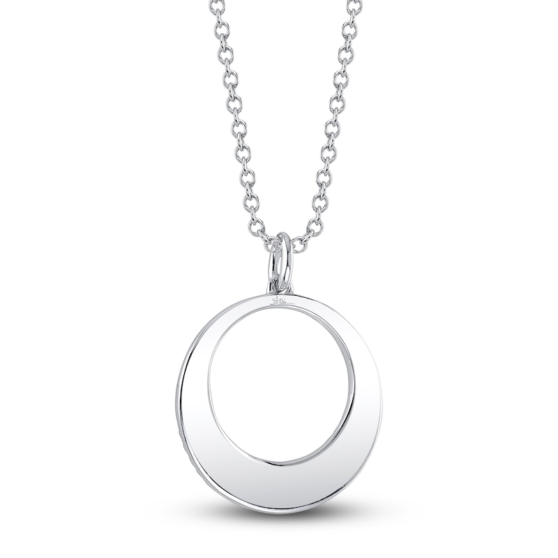 Shy Creation Diamond Circle Necklace 1/8 ct tw 14K White Gold SC55025543