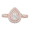 Thumbnail Image 3 of Pear & Round-Cut Diamond Double Halo Engagement Ring 7/8 ct tw 14K Rose Gold