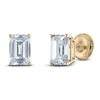 Thumbnail Image 2 of Emerald-Cut Lab-Grown Diamond Solitaire Stud Earrings 1-1/4 ct tw 14K Yellow Gold (F/SI2)