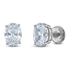 Thumbnail Image 2 of Oval-Cut Lab-Grown Diamond Solitaire Stud Earrings 3/4 ct tw 14K White Gold (F/SI2)