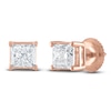 Thumbnail Image 2 of Princess-Cut Diamond Solitaire Stud Earrings 1/4 ct tw 14K Rose Gold (I/I2)