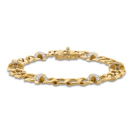 1933 by Esquire Men's Diamond X-Link Bracelet 1/2 ct tw 14K Yellow Gold-Plated Sterling Silver 8.5"