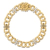 Thumbnail Image 2 of 1933 by Esquire Men's Diamond X-Link Bracelet 1/2 ct tw 14K Yellow Gold-Plated Sterling Silver 8.5"