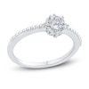 Thumbnail Image 1 of Diamond Engagement Ring 3/8 ct tw Cushion/Round 14K White Gold