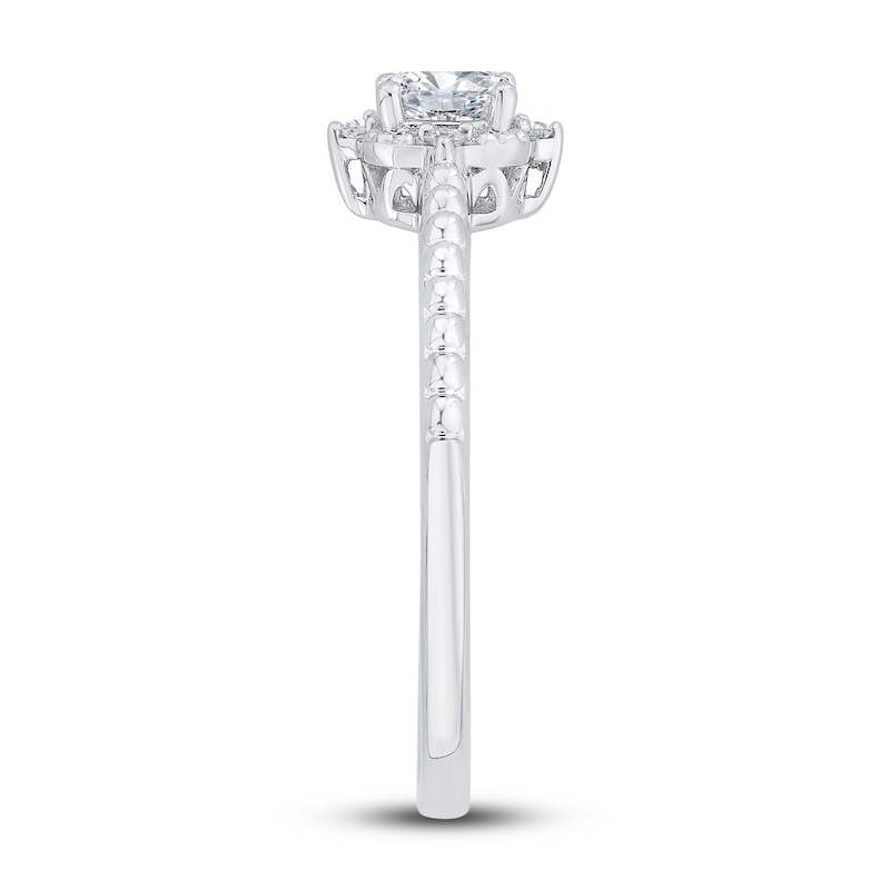 Main Image 2 of Diamond Engagement Ring 3/8 ct tw Cushion/Round 14K White Gold