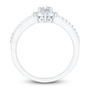 Thumbnail Image 3 of Diamond Engagement Ring 3/8 ct tw Cushion/Round 14K White Gold
