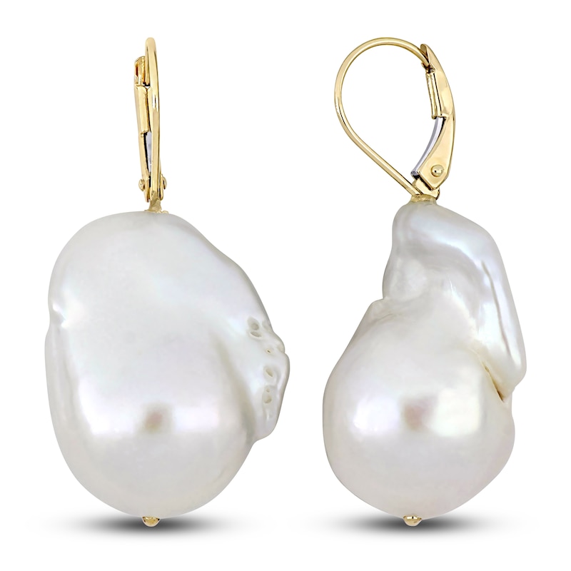 Main Image 1 of Freshwater Cultured Pearl Earrings 14K Yellow Gold