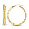 Thumbnail Image 2 of Diamond-Cut In/Out Hoop Earrings 14K Yellow Gold 30mm