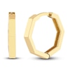 Thumbnail Image 0 of Hexagon Polished Huggie Earrings 14K Yellow Gold 14.35mm