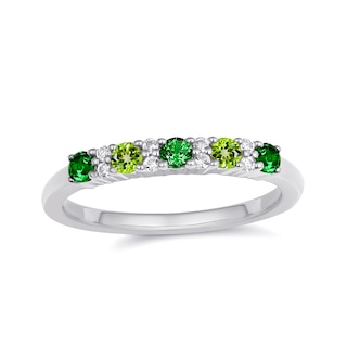 Birthstone and Sparkling Accent Stones Ring (5 Stones)