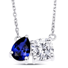 Toi et Moi Birthstone Necklace (2 Stones)