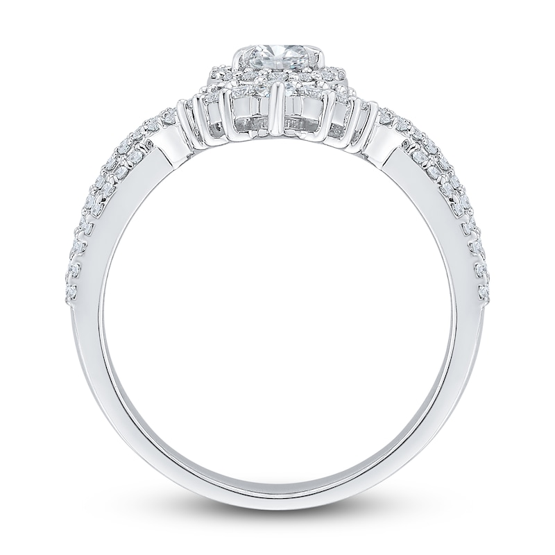 Diamond Bridal Set 1 ct tw Oval/Round 14K White Gold