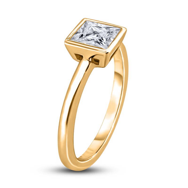 Main Image 2 of Diamond Solitaire Engagement Ring 1-1/2 ct tw Bezel-Set Princess 14K Yellow Gold (I2/I)