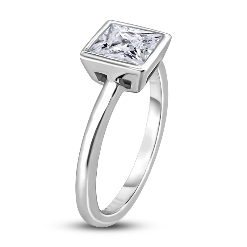 Main Image 2 of Diamond Solitaire Engagement Ring 2 ct tw Bezel-Set Princess 14K White Gold (I2/I)