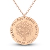 Engravable Family Tree Pendant Necklace 24K Rose Gold-Plated Sterling Silver 25mm 18" Adj.