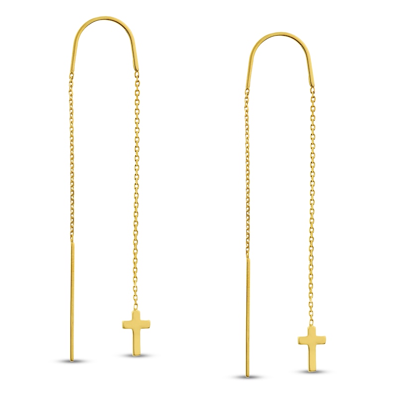 Main Image 1 of Cross Threader Earrings 14K Yellow Gold