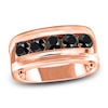 Thumbnail Image 0 of Men's Black Diamond Anniversary Ring 1-1/4 ct tw Round 14K Rose Gold