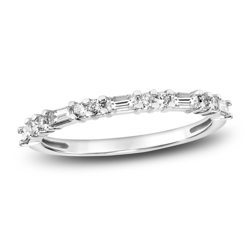 Main Image 1 of Diamond Anniversary Band 1/3 ct tw Baguette/Round 14K White Gold