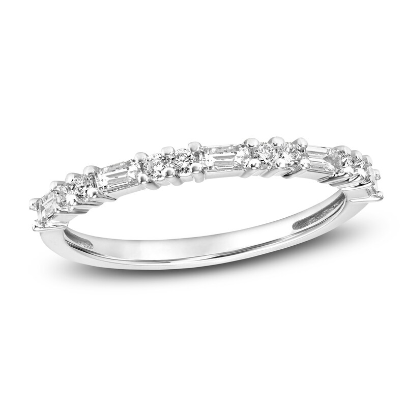 Main Image 2 of Diamond Anniversary Band 1/3 ct tw Baguette/Round 14K White Gold
