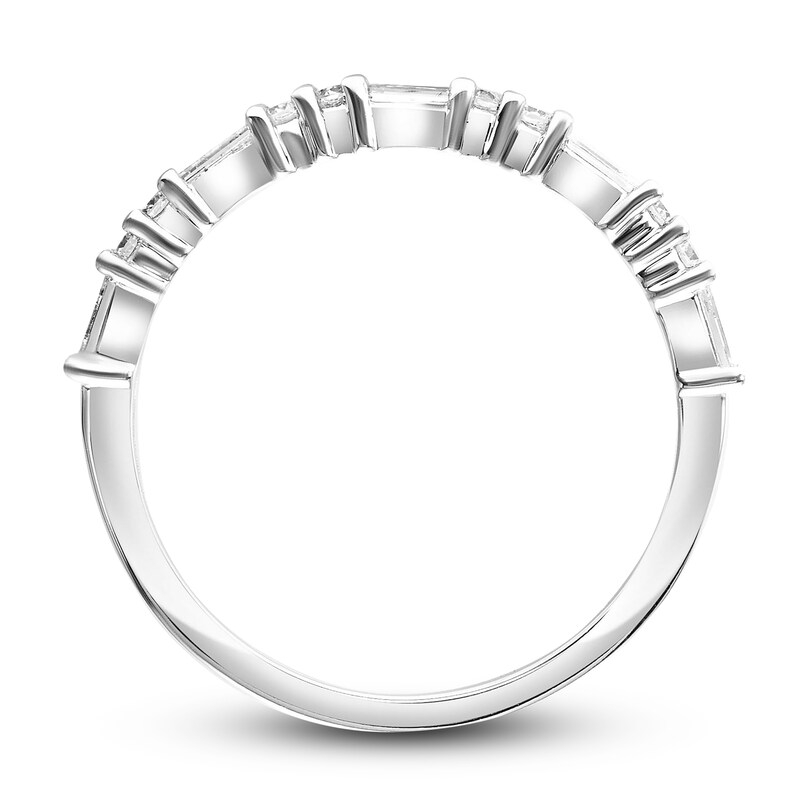 Main Image 3 of Diamond Anniversary Band 1/3 ct tw Baguette/Round 14K White Gold