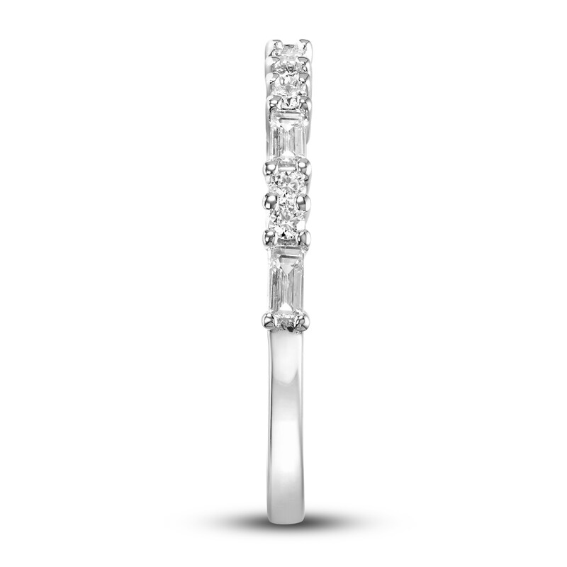Main Image 4 of Diamond Anniversary Band 1/3 ct tw Baguette/Round 14K White Gold
