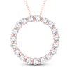 Thumbnail Image 1 of Diamond Circle Pendant Necklace 2 ct tw Round 14K Rose Gold 18"