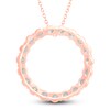 Thumbnail Image 3 of Diamond Circle Pendant Necklace 2 ct tw Round 14K Rose Gold 18"