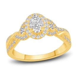 Diamond Engagement Ring 3/4 ct tw Round 14K Yellow Gold