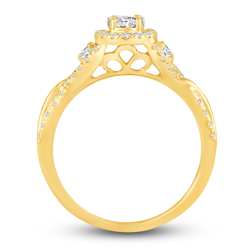 Diamond Engagement Ring 3/4 ct tw Round 14K Yellow Gold