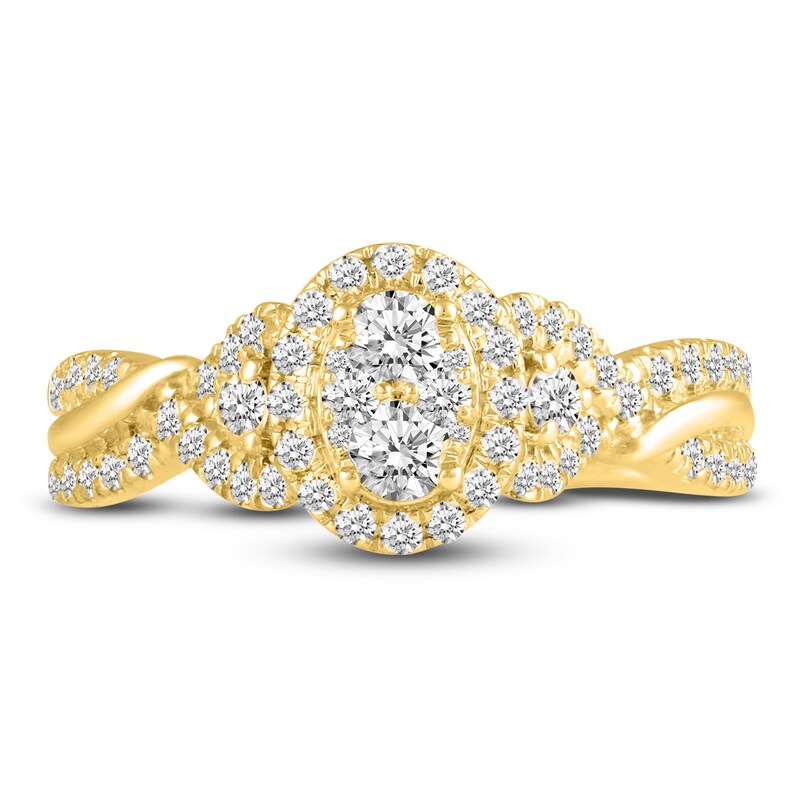 Diamond Engagement Ring 3/4 ct tw Round 14K Yellow Gold