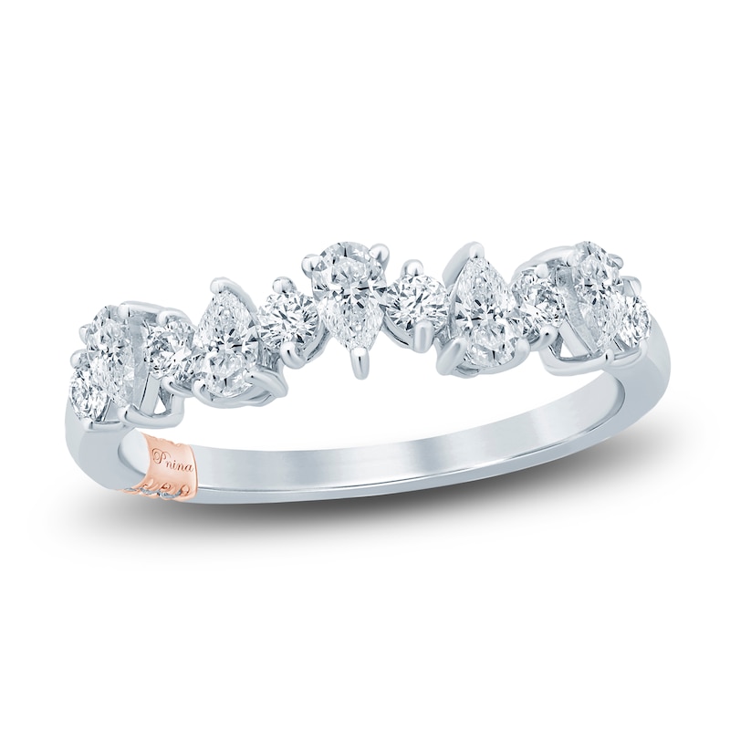 Main Image 1 of Pnina Tornai Diamond Anniversary Ring 3/4 ct tw Pear/Round 14K White Gold