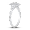 Thumbnail Image 2 of Diamond Double Halo Engagement Ring 1/2 ct tw Oval/Round 14K White Gold