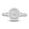 Thumbnail Image 3 of Diamond Double Halo Engagement Ring 1/2 ct tw Oval/Round 14K White Gold