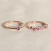 Thumbnail Image 4 of Juliette Maison Natural White Sapphire & Natural Emerald Ring 10K Rose Gold