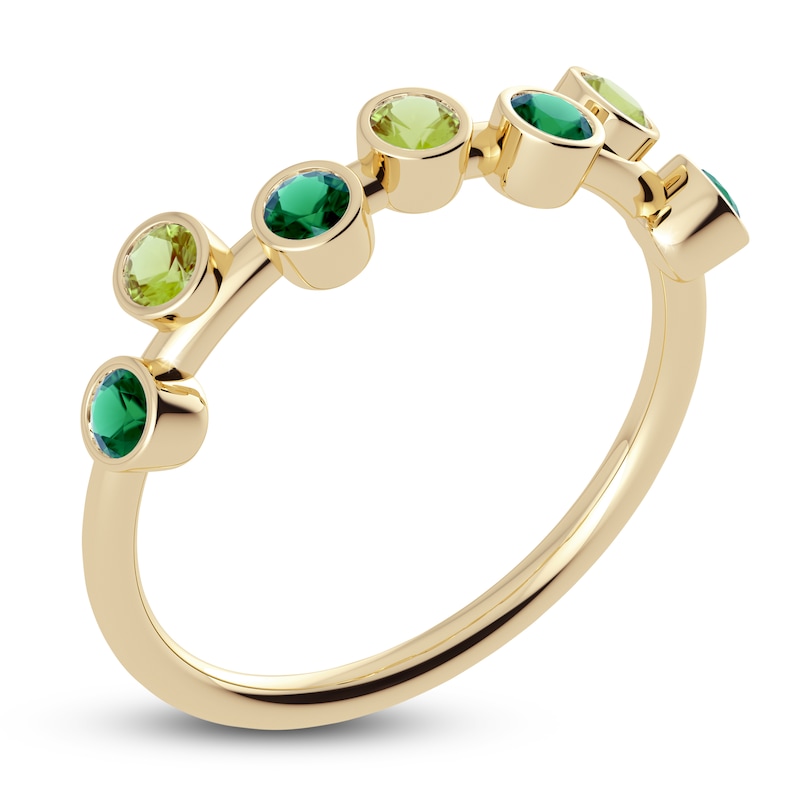 Main Image 2 of Juliette Maison Natural Peridot & Natural Emerald Ring 10K Yellow Gold