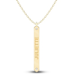 Juliette Maison Diamond Engravable Pendant Necklace Diamond Accents 10K Yellow Gold
