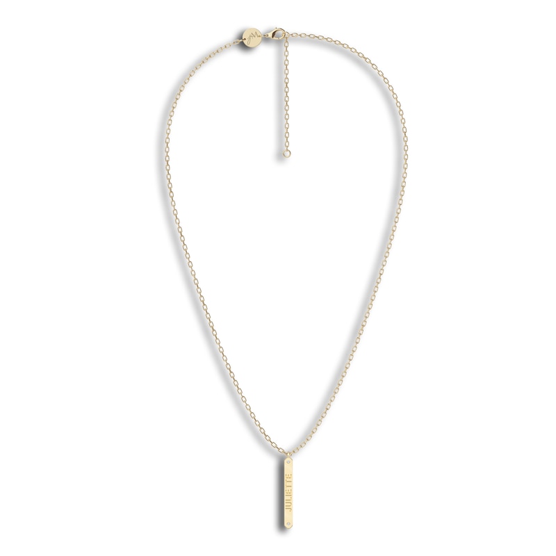 Main Image 2 of Juliette Maison Diamond Engravable Pendant Necklace Diamond Accents 10K Yellow Gold