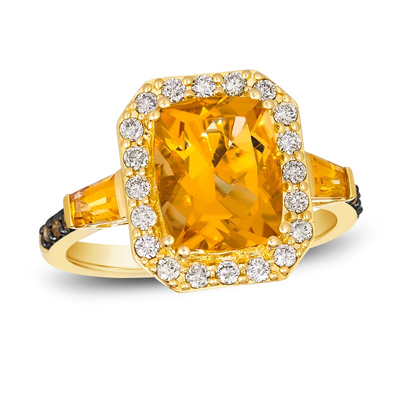 Main Image 1 of Le Vian Natural Citrine Ring 3/8 ct tw Round 14K Honey Gold