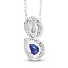 Thumbnail Image 3 of White & Blue Lab-Created Sapphire Pendant Necklace 10K White Gold 18"