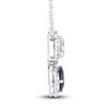 Thumbnail Image 4 of White & Blue Lab-Created Sapphire Pendant Necklace 10K White Gold 18"