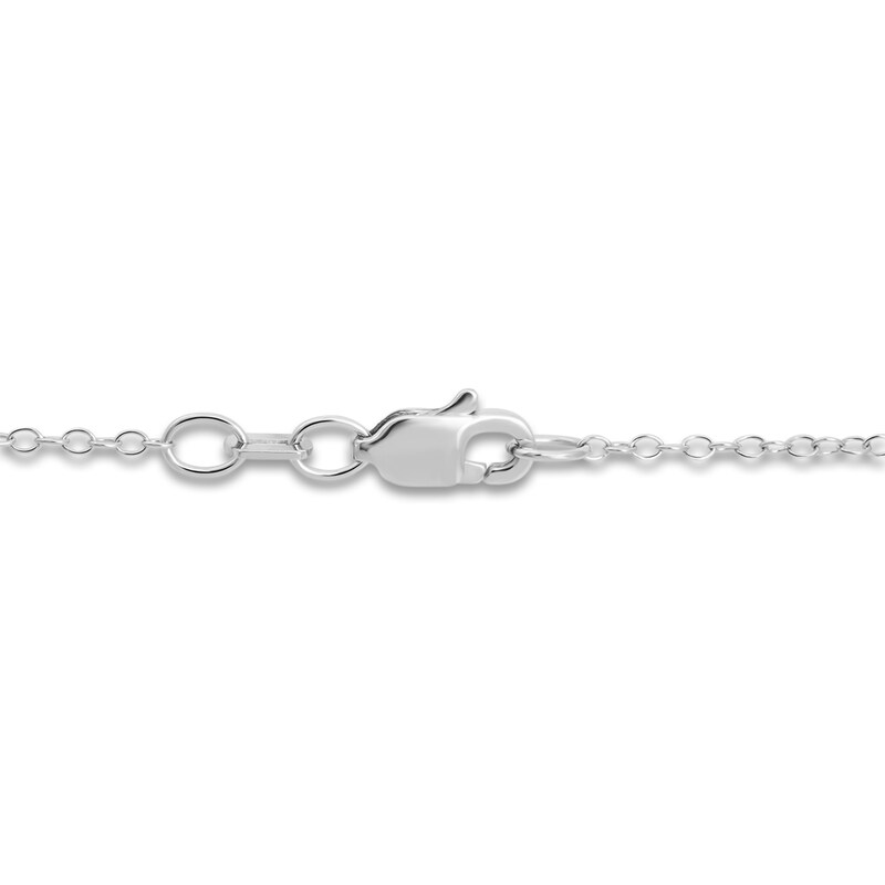 Main Image 5 of White & Blue Lab-Created Sapphire Pendant Necklace 10K White Gold 18"