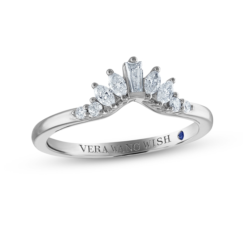 Vera Wang WISH Diamond Anniversary Ring 1/4 ct tw Marquise/Round/Baguette 14K White Gold
