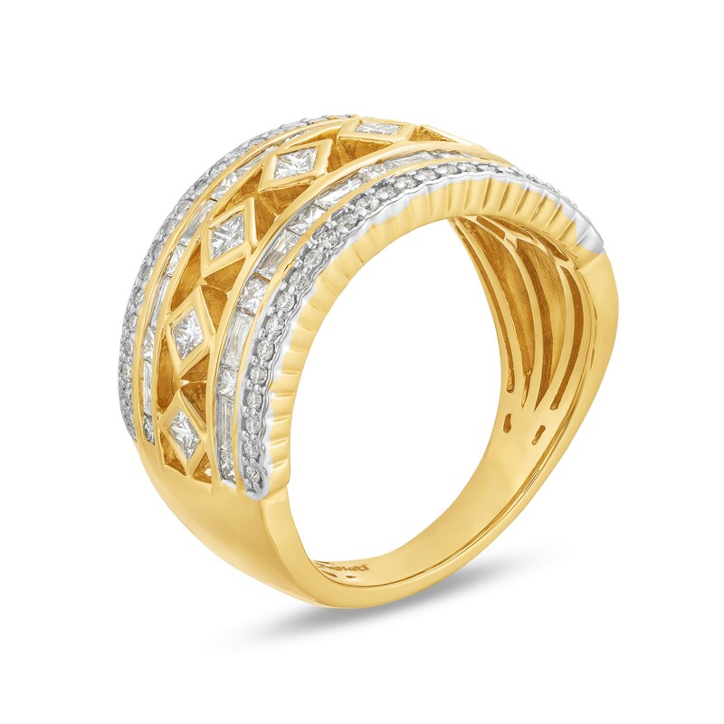 Main Image 3 of Kallati Diamond Ring 1 ct tw Round/Baguette/Princess 14K Yellow Gold