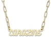Thumbnail Image 1 of Personalized High-Polish Name Link Necklace Yellow Gold-Plated Sterling Silver 18" 7.0mm